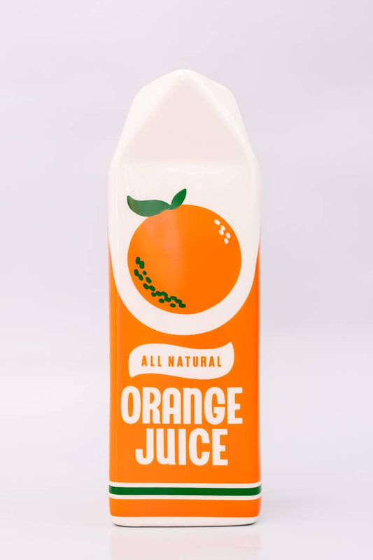 Rise and Shine Vase in Form eines Orangensaftkartons
