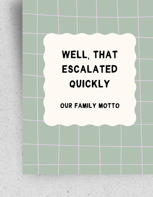 Postkarte "Unser Familienmotto"