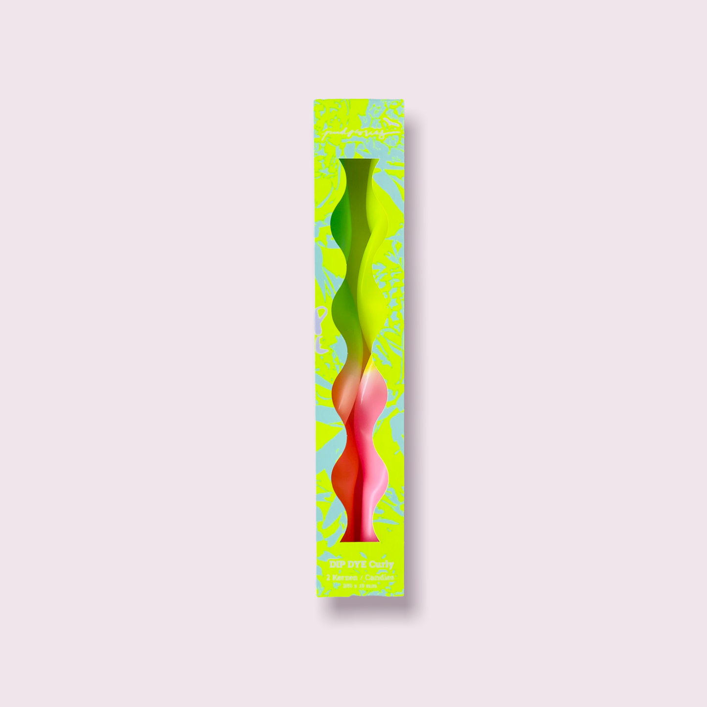 Dip Dye Curly Stabkerzen Set * Miami Edition Gelb