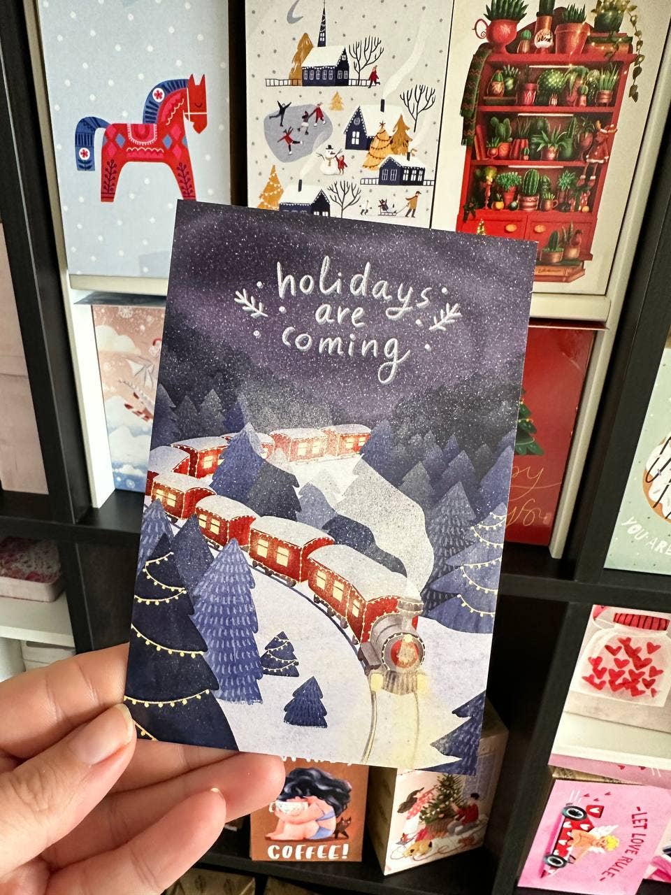 Grußkarte 10x15 cm 'Holidays are coming'