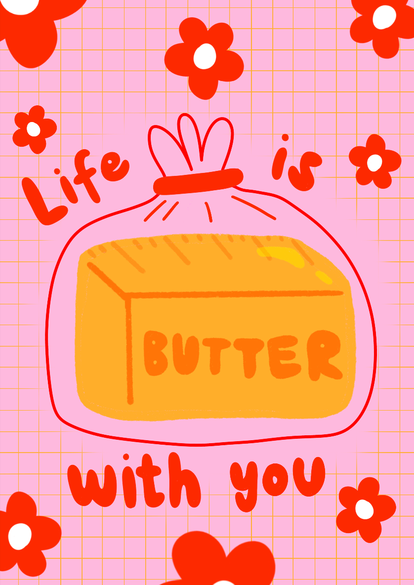 Life is butter with you Postkarte