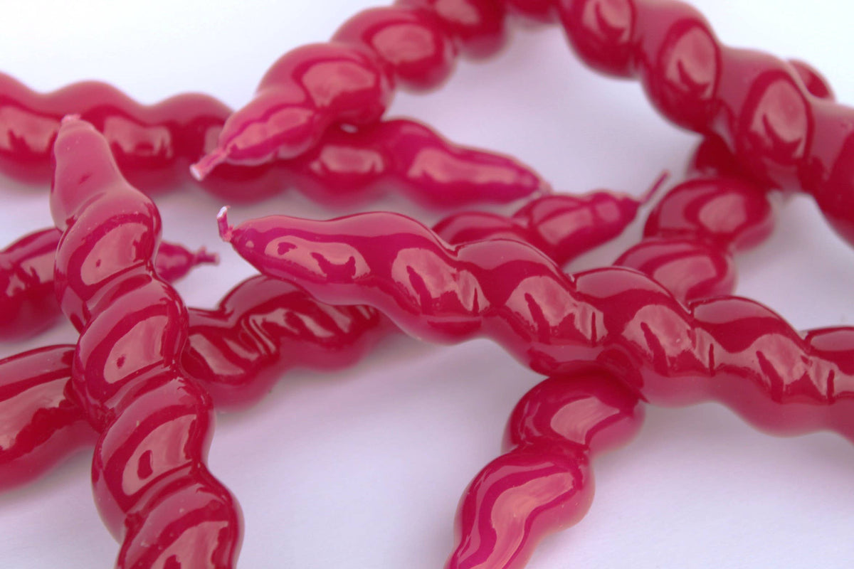 MÆGEN einzeln spiralförmige Stabkerze – Magenta
