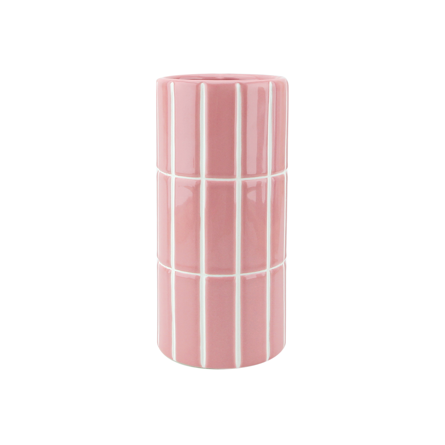 Rosa Fliesen-Vase D10,5 H23cm