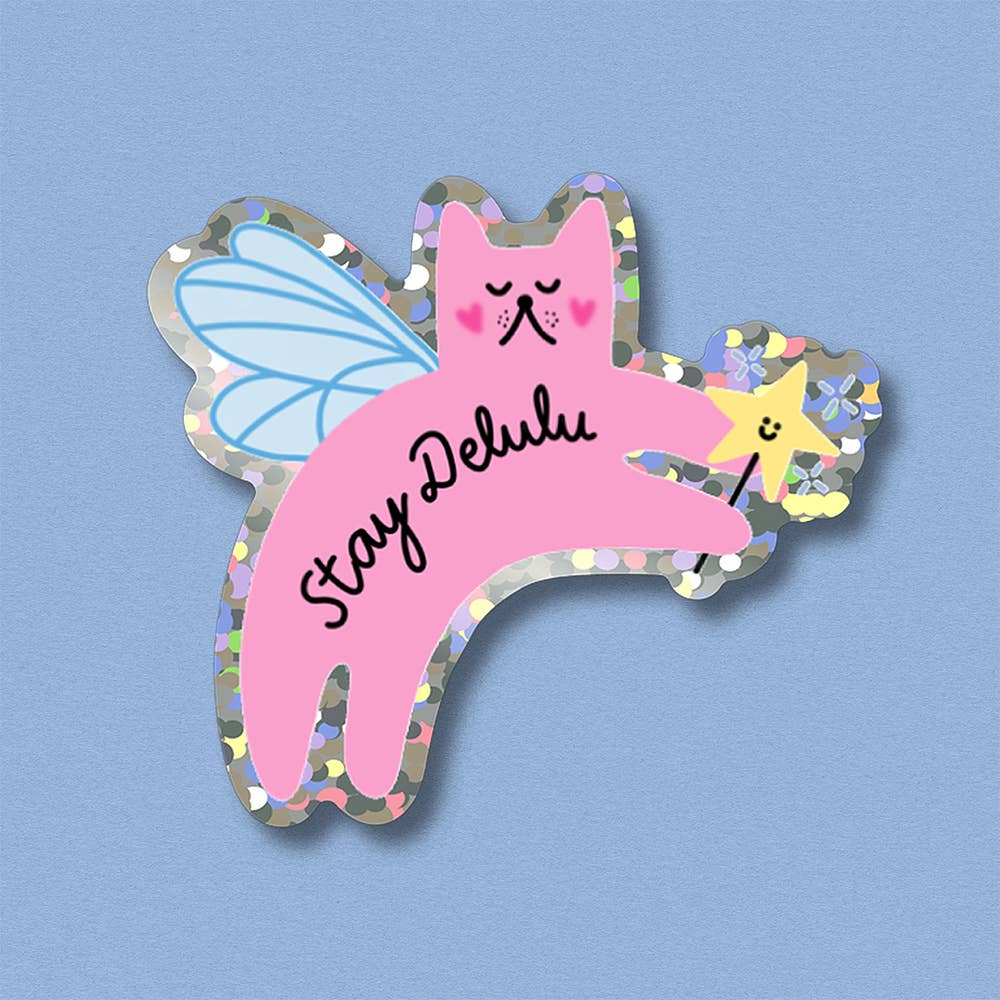Glitzersticker Stay Delulu