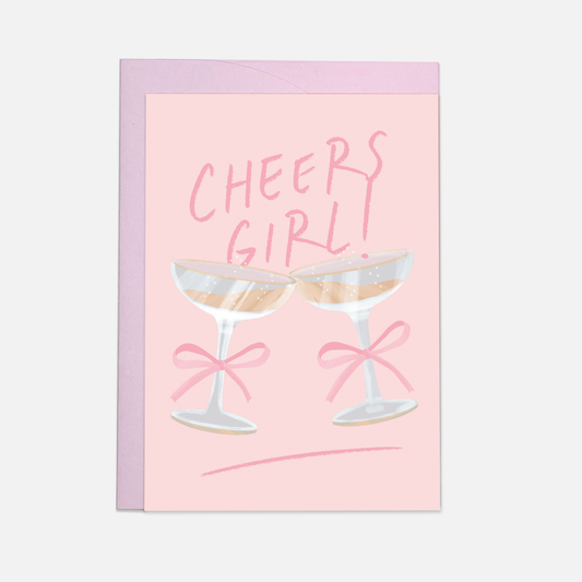 Cheers Girl-Grußkarte (auch auf Französisch): Einzel / French