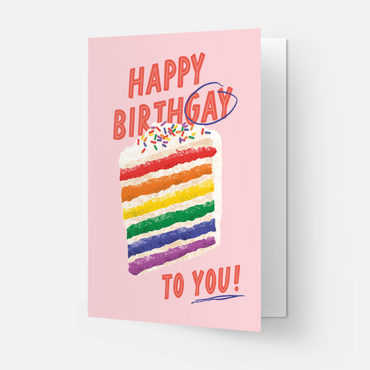 Glückwunschkarte „Happy birthgay“