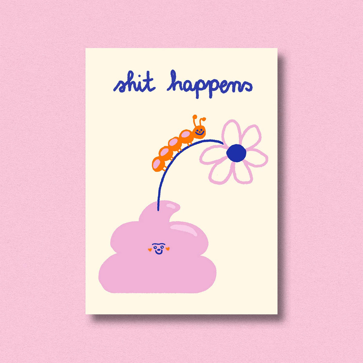 Postkarte Shit happens