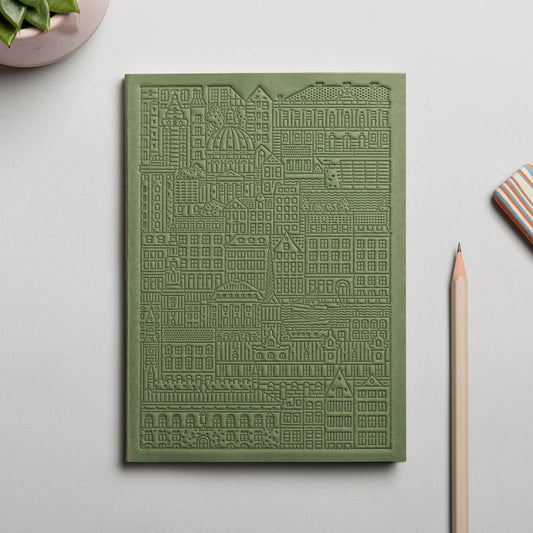 The Copenhagen Notebook von The City Works – handgeprägtes Notizbuch in B6