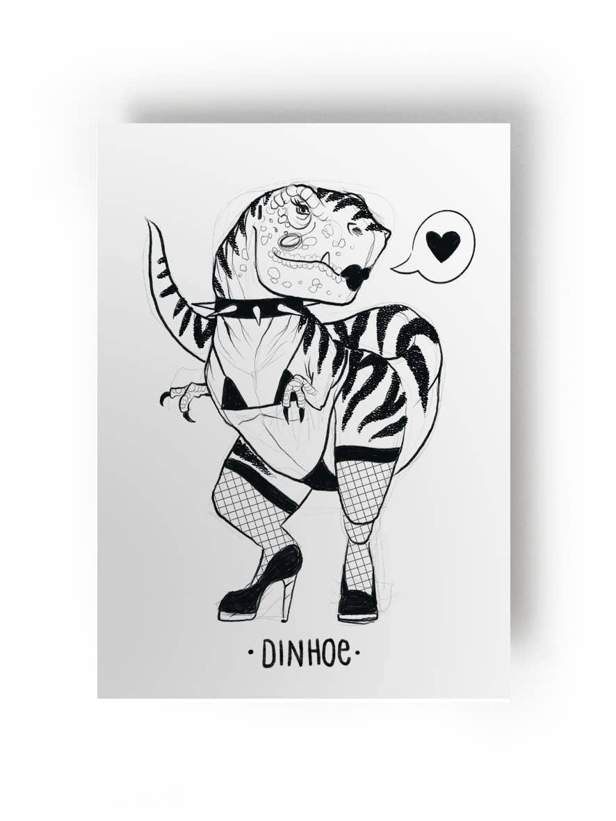 Postkarte mit Dinosaurier // T-Rex // dinhoe // sehr sehr nice