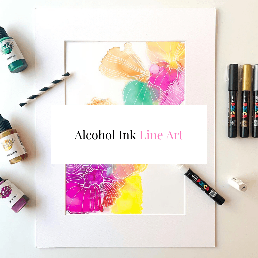 Alcohol Ink Lineart Kurs - blumenkindjen