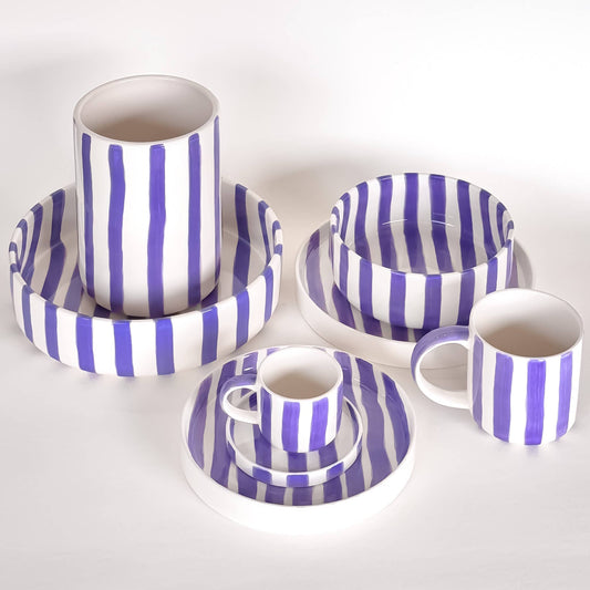 Espresso Stripes - palazzo purple (2er Set - 4 Teile)