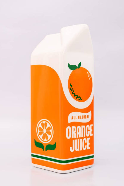 Rise and Shine Vase in Form eines Orangensaftkartons