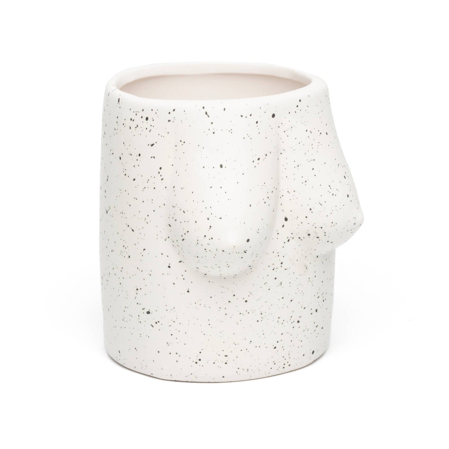 Blumenvasen-Behälter mit Brüstendesign, weiß – handbemalt von Helio Ferretti