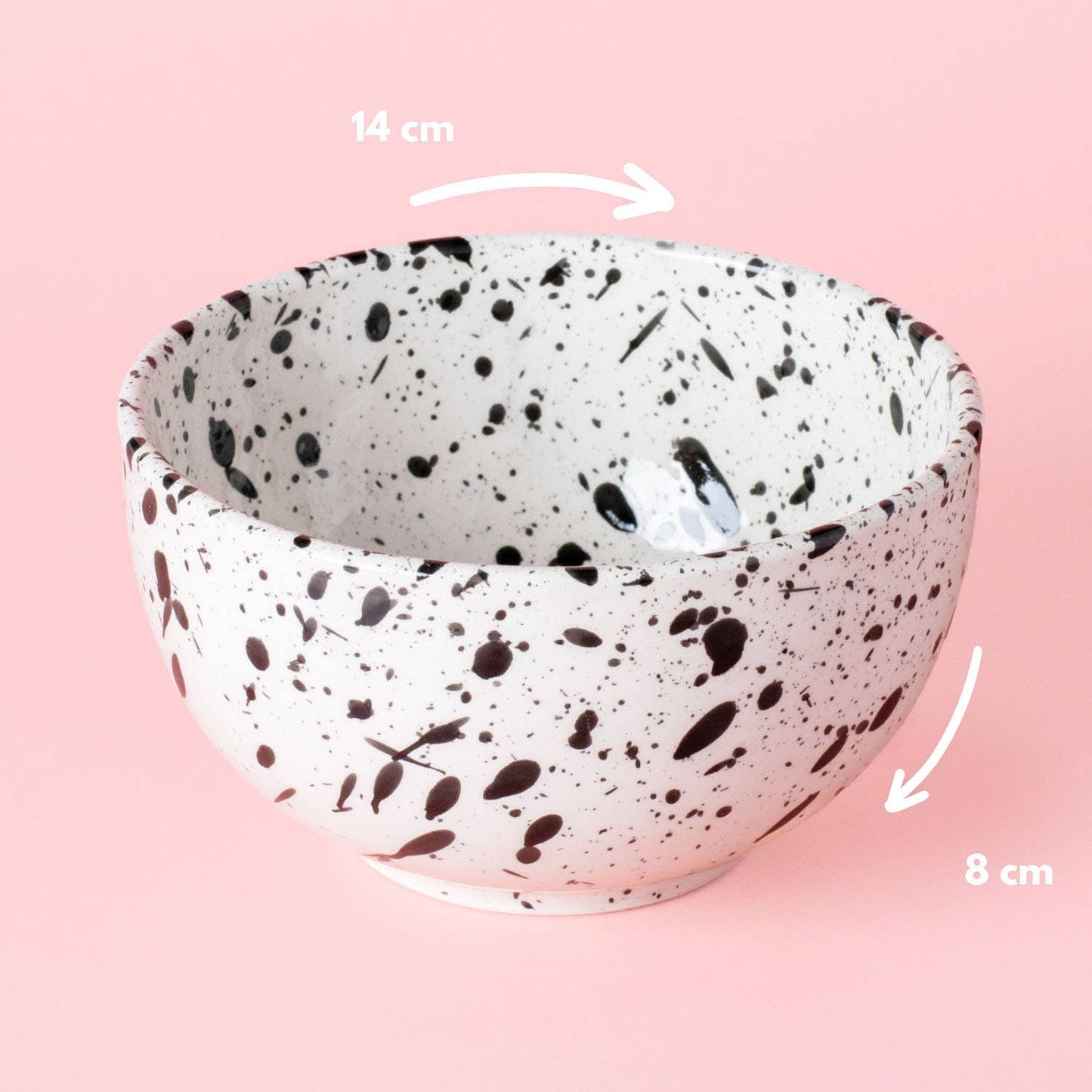 Keramik-Frühstücksschale Ø14 cm/Schwarz-Weiß GALAXIA