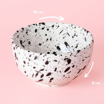Keramik-Frühstücksschale Ø14 cm/Schwarz-Weiß GALAXIA