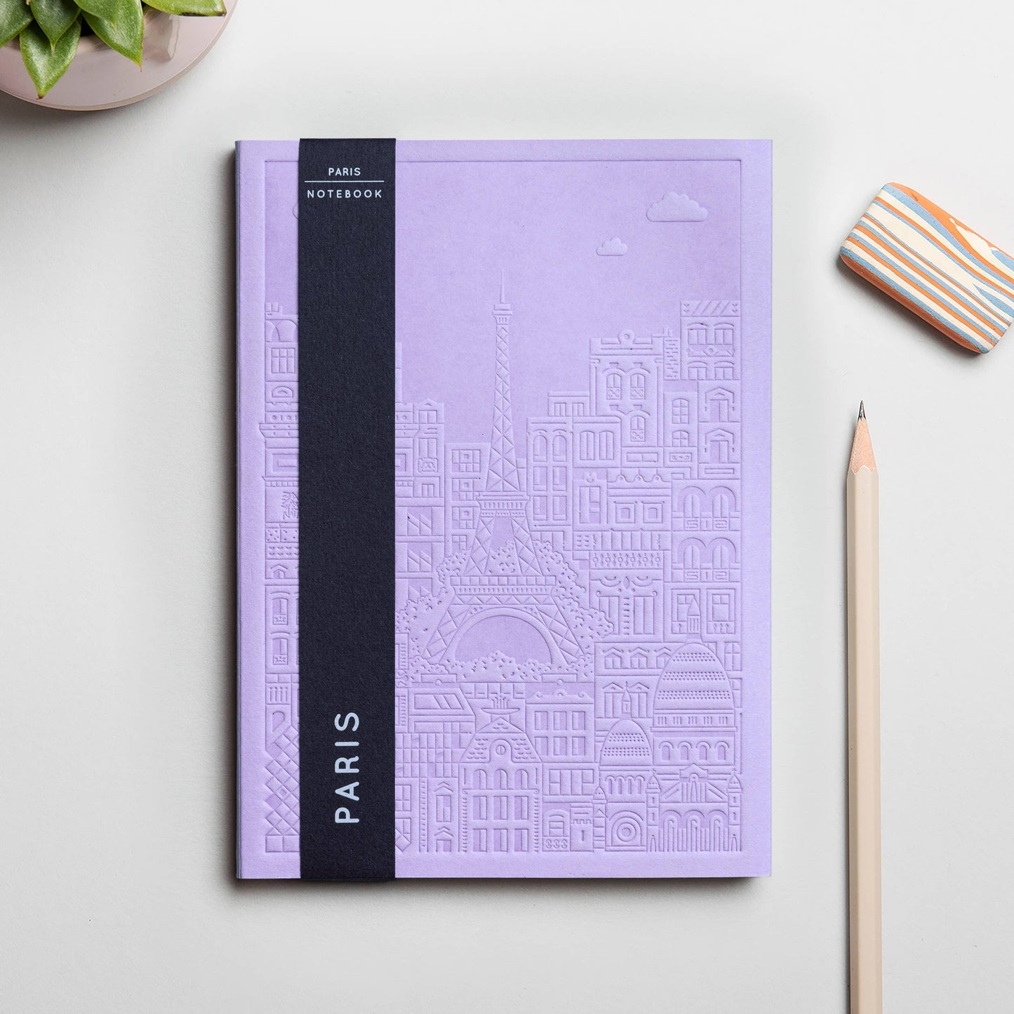 The Paris Notebook – handgeprägtes Notizbuch mit detailliertem Paris-Design