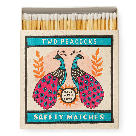 Two Peacocks | Quadratische Sicherheitsstreichhölzer