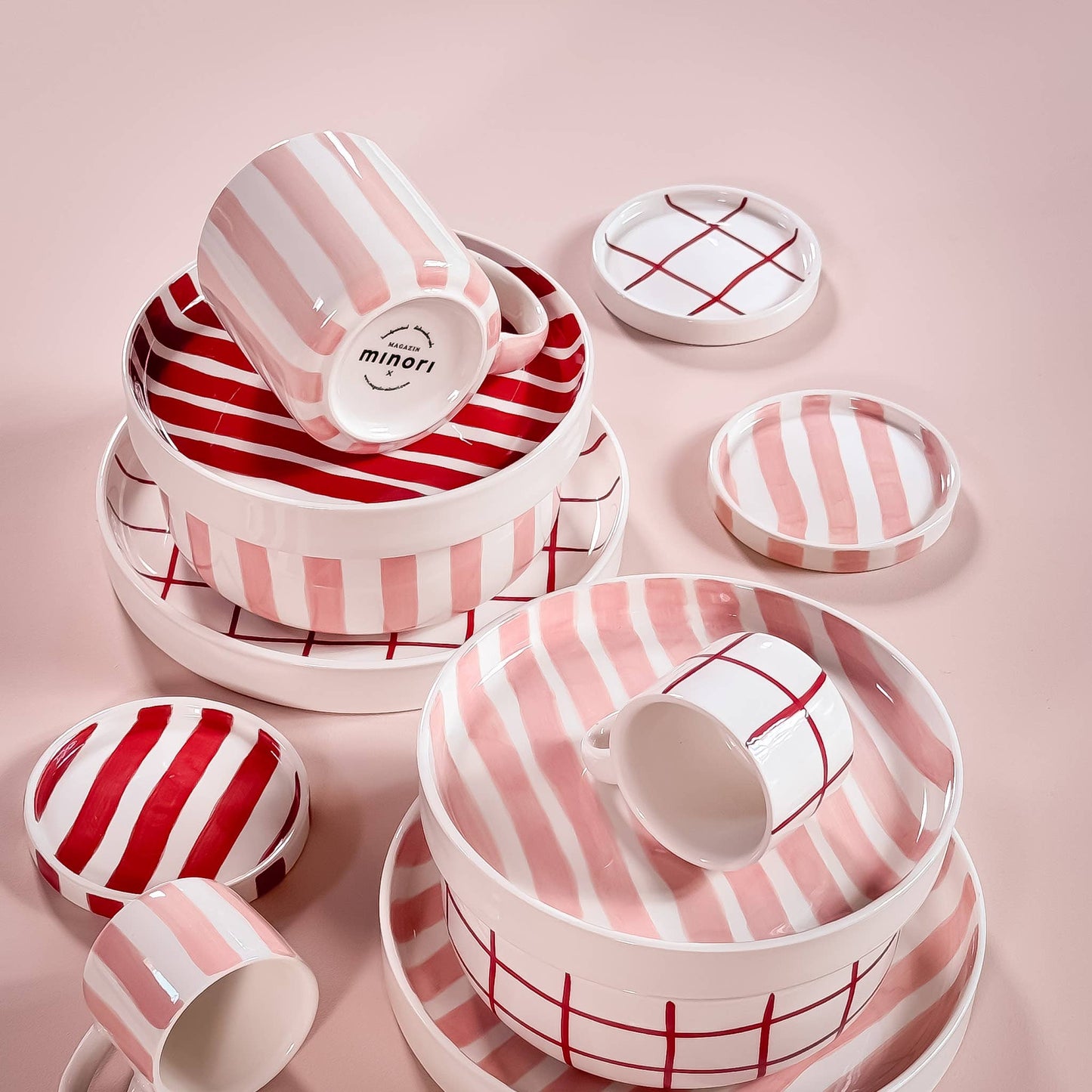 Schale gross  Stripes - incanto rose