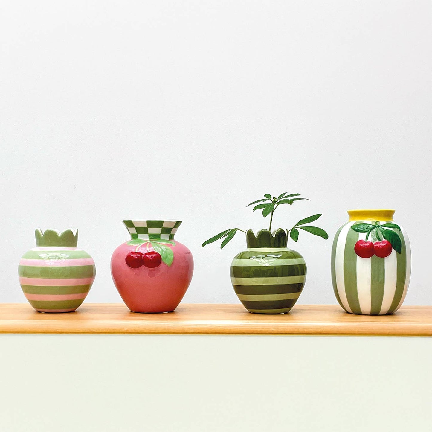 Rosa gewellter Vase D11,5 H12,5cm