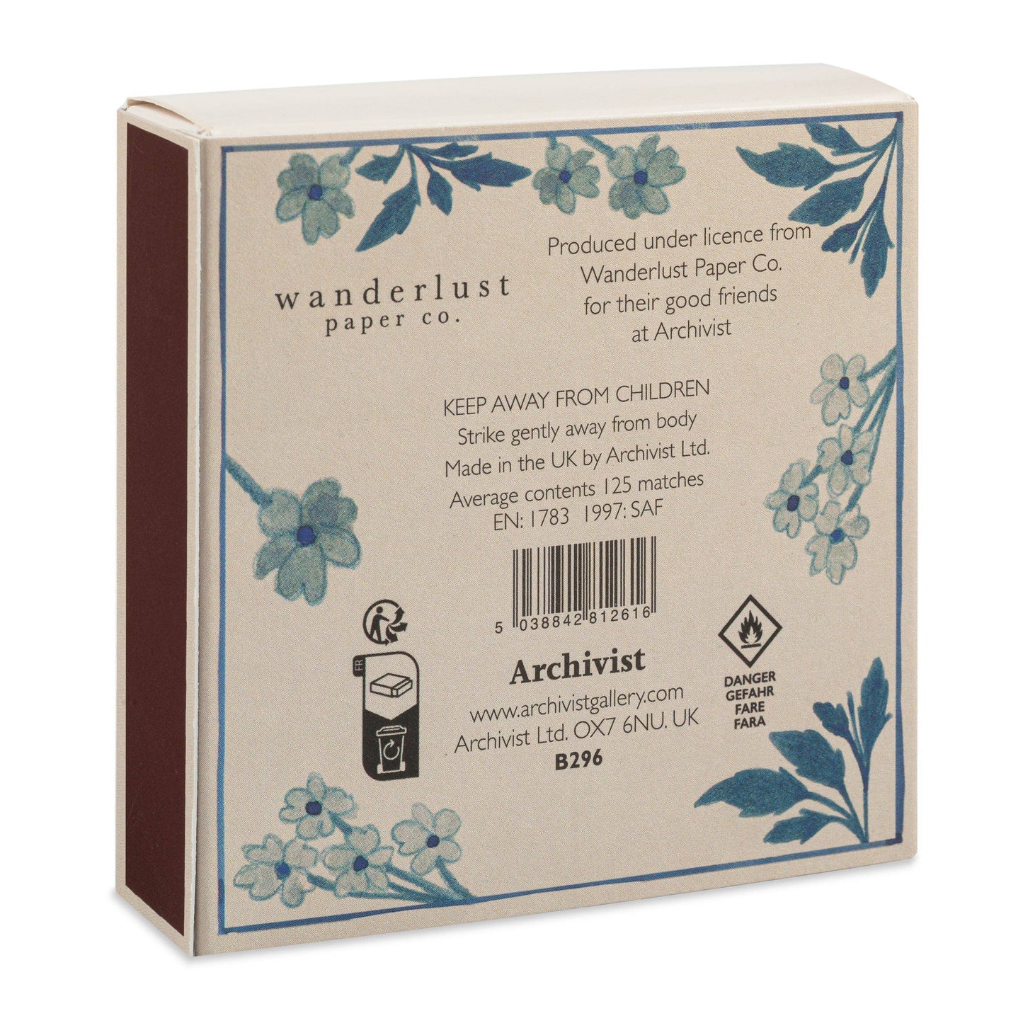 Blue Floral | Quadratische Streichhölzer