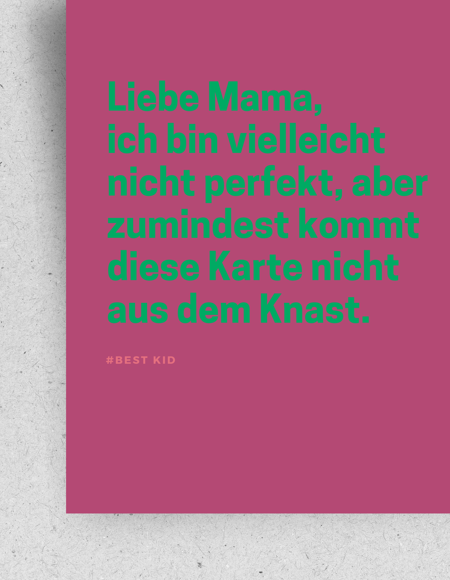 Lustige Postkarte für deine Mutter "Ich bin nicht perfekt"