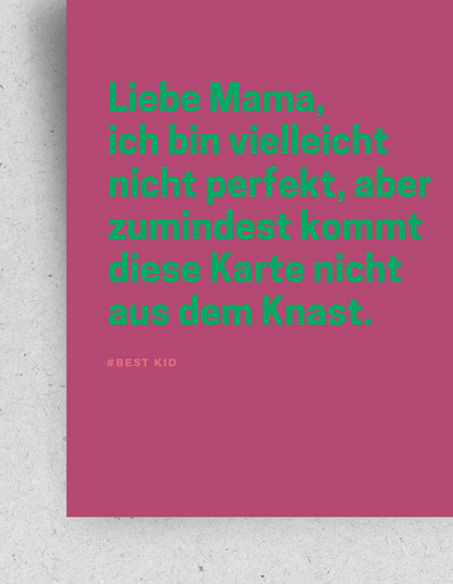 Lustige Postkarte für deine Mutter "Ich bin nicht perfekt"