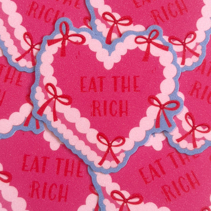 Eat the rich - Sand Glitzer Vinyl Sticker 