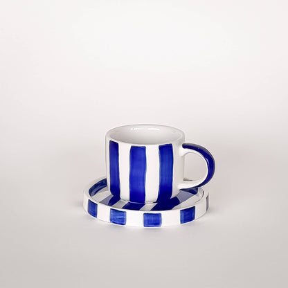 Espresso  Stripes - mare blue (2er Set - 4 Teile)