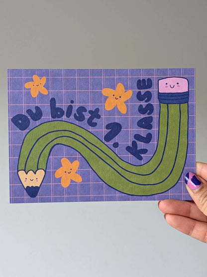 Du bist erste Klasse — Postkarte (für ein Schulkind!)