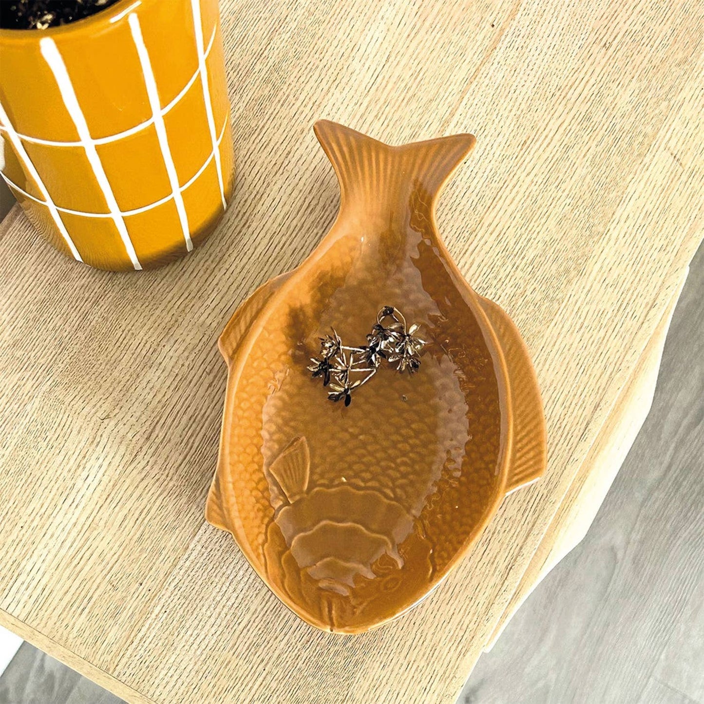 Ockerfarbene Fliesenvase D10,5 H23cm