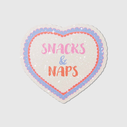 Snacks & naps - Sand Glitzer Vinyl Sticker