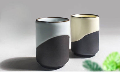 Gohobi Keramik Japanischer Stil Schwarz & Weiß Teetasse Yunomi