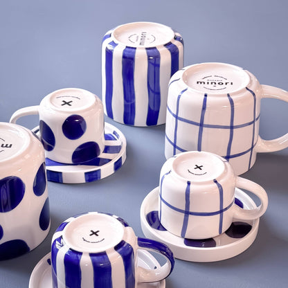 Espresso Grid - mare blue (2er Set - 4 Teile)