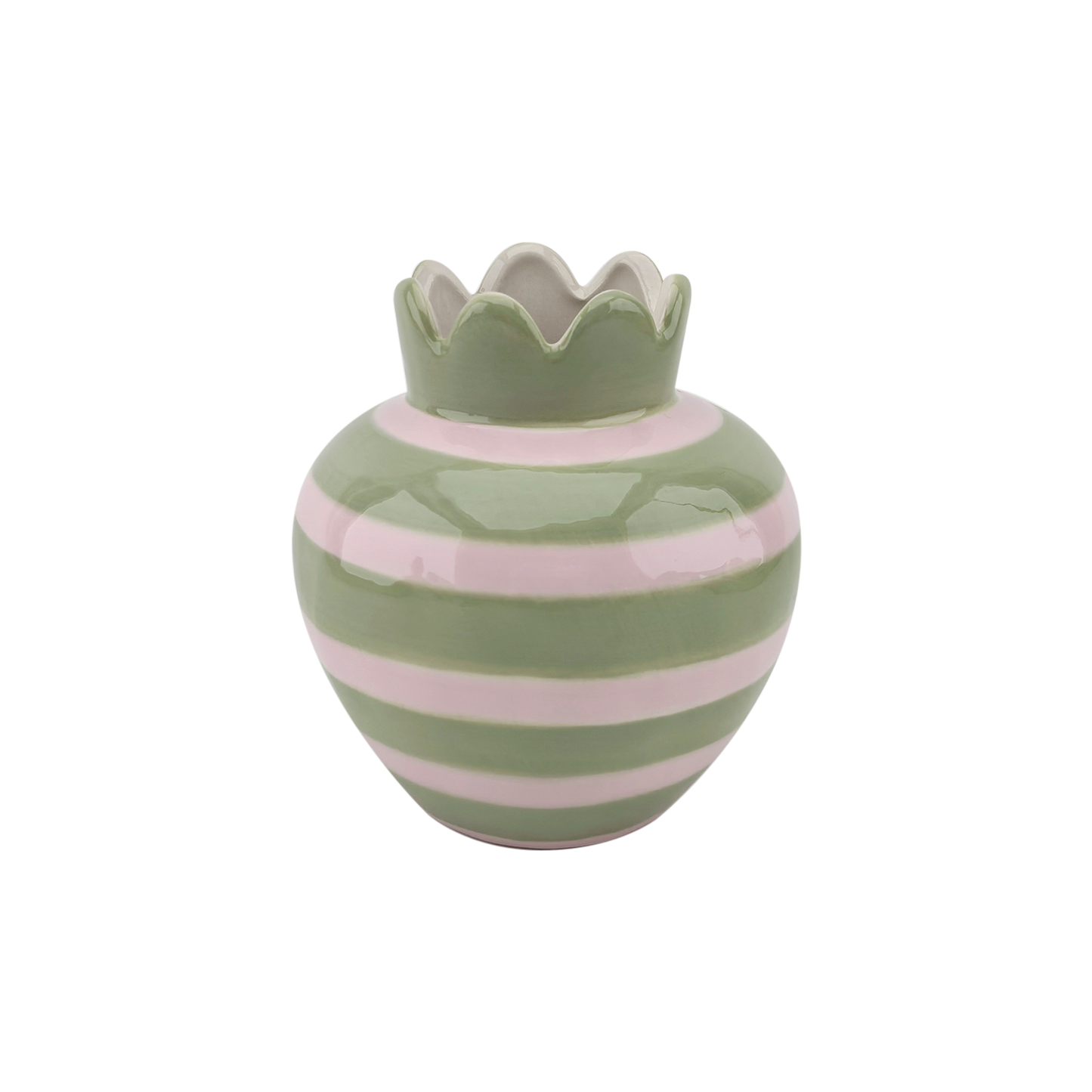 Rosa gewellter Vase D11,5 H12,5cm