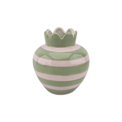 Rosa gewellter Vase D11,5 H12,5cm