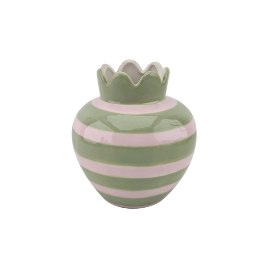 Rosa gewellter Vase D11,5 H12,5cm