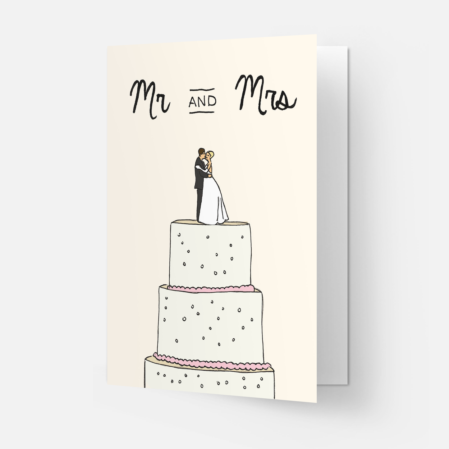 Glückwunschkarte mit Hochzeitstorte