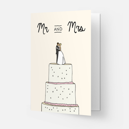 Glückwunschkarte mit Hochzeitstorte