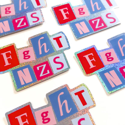 Fght nzs - Glitzer Vinyl Sticker