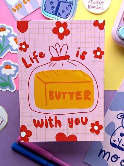 Life is butter with you Postkarte