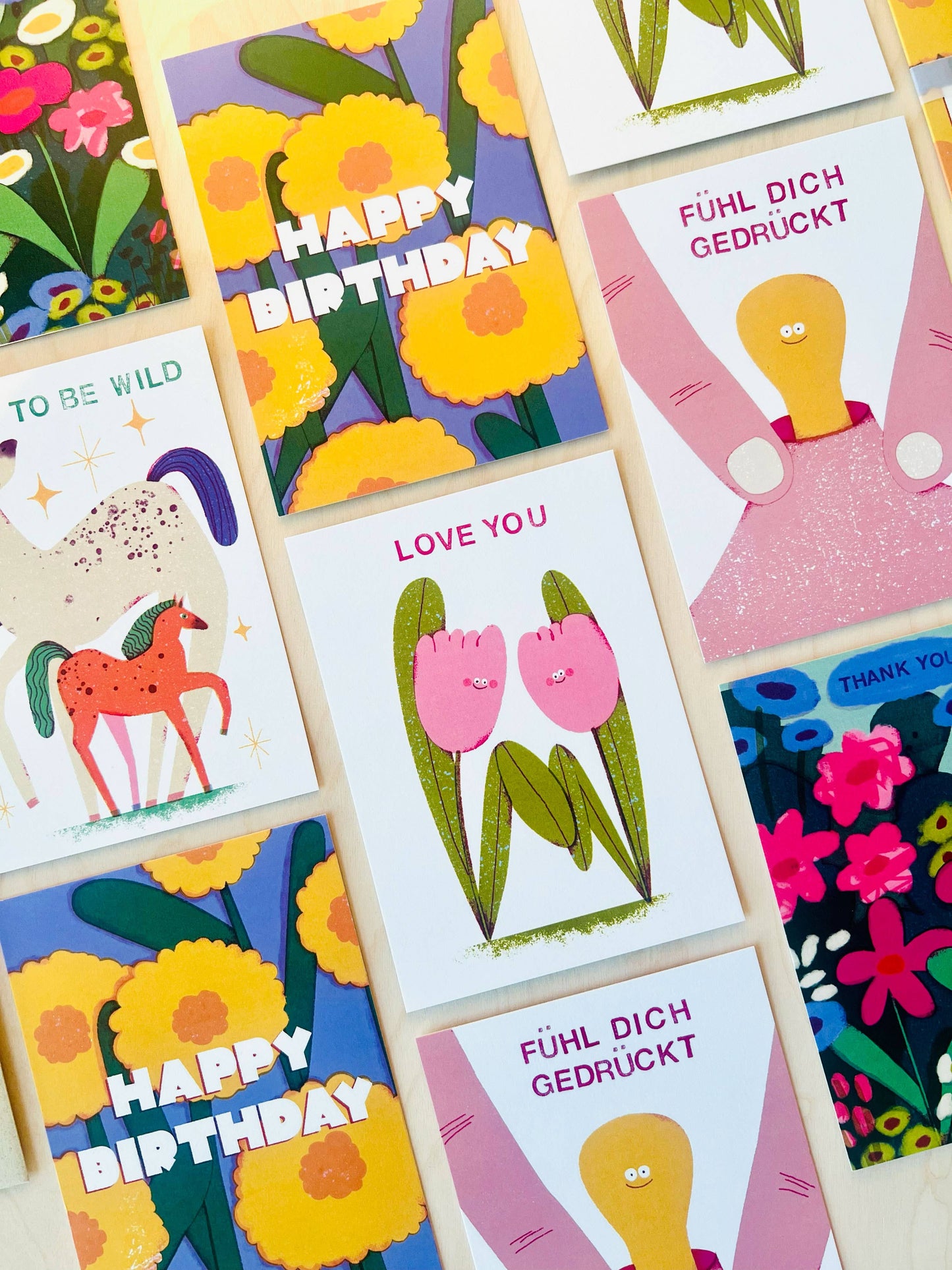 Dankeschön-Blumen Postkarte DIN A6