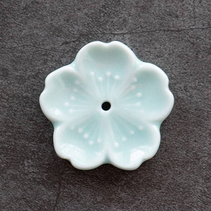 Gohobi Handgefertigte Keramik-Blumenornament Räucherstäbchenhalter