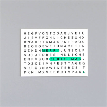 Postkarte Holzschliff Weihnachtskarte Ted Rätsel