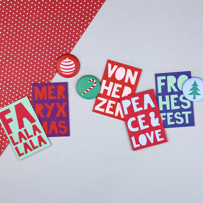 Minikarte Holzschliff Fred XMas Fest
