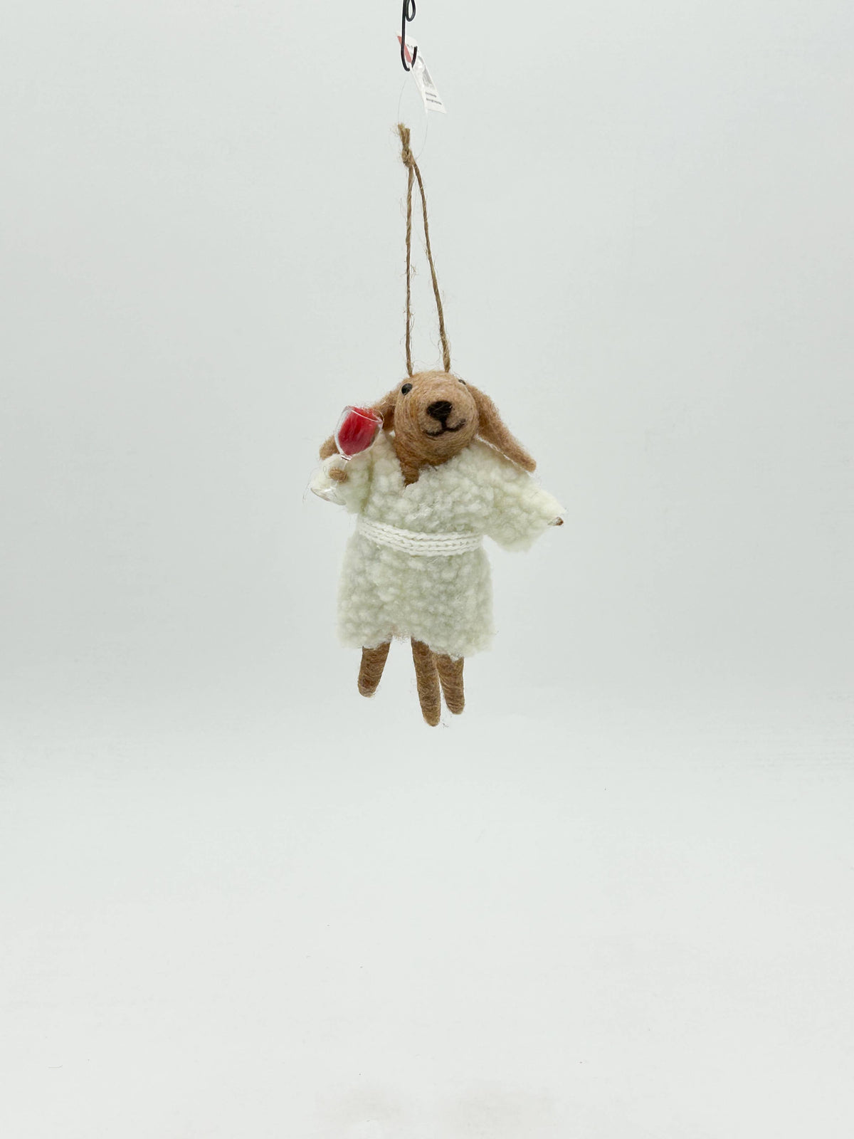 Filz-Weihnachtsbaumschmuck: Hund im Weinbad - FE455