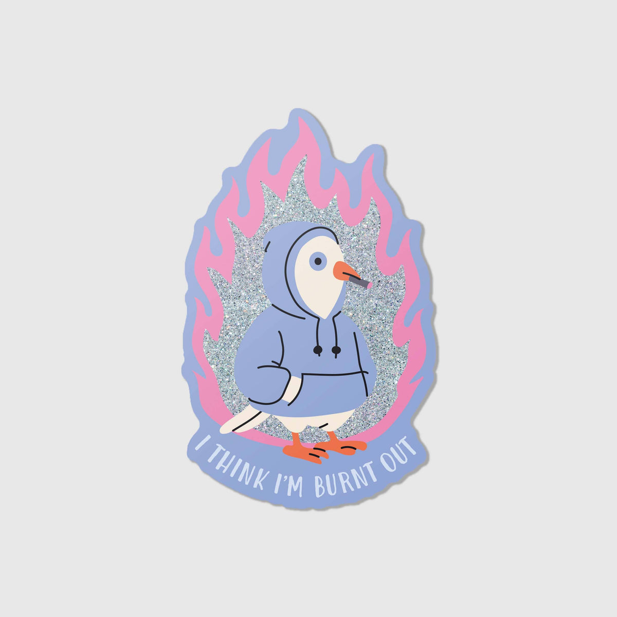 Burnt out - Glitzer Vinyl Sticker