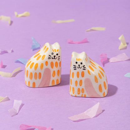 Kleine orange Katze / Keramikfigur