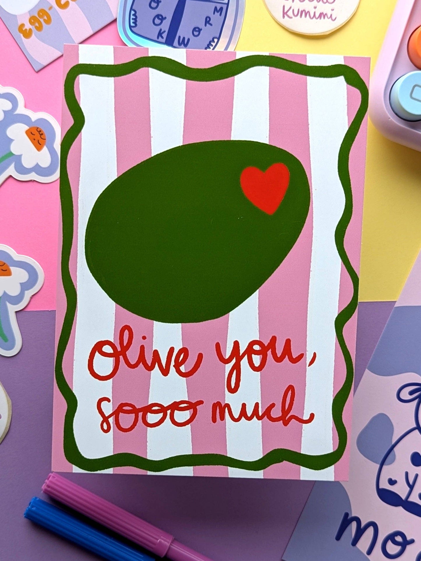 Postkarte „Olive You Sooo Much“