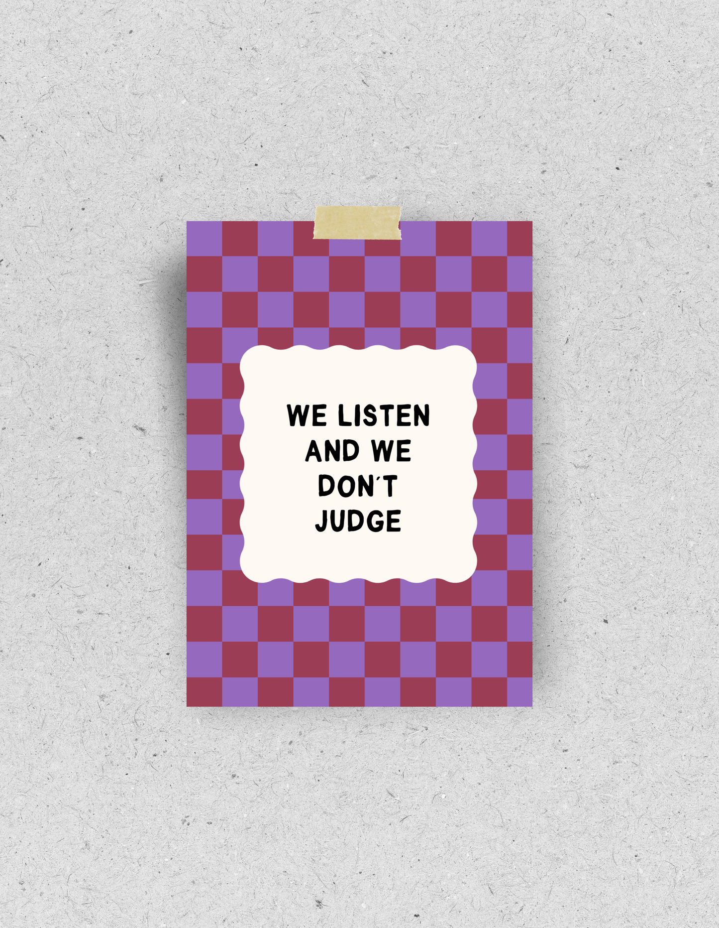 Postkarte "We listen and we don't judge"