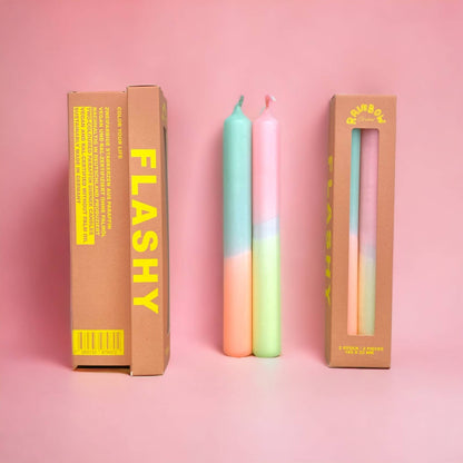 Rainbow Studio * Flashy Neon-Kerzen, 2er-Set